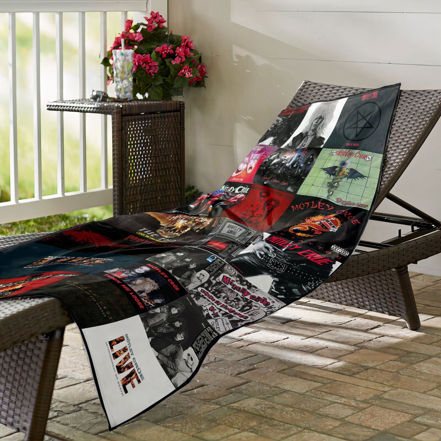 Mötley Crüe Beach Towel – Album Cover Collage Heavy Meatal Towel
