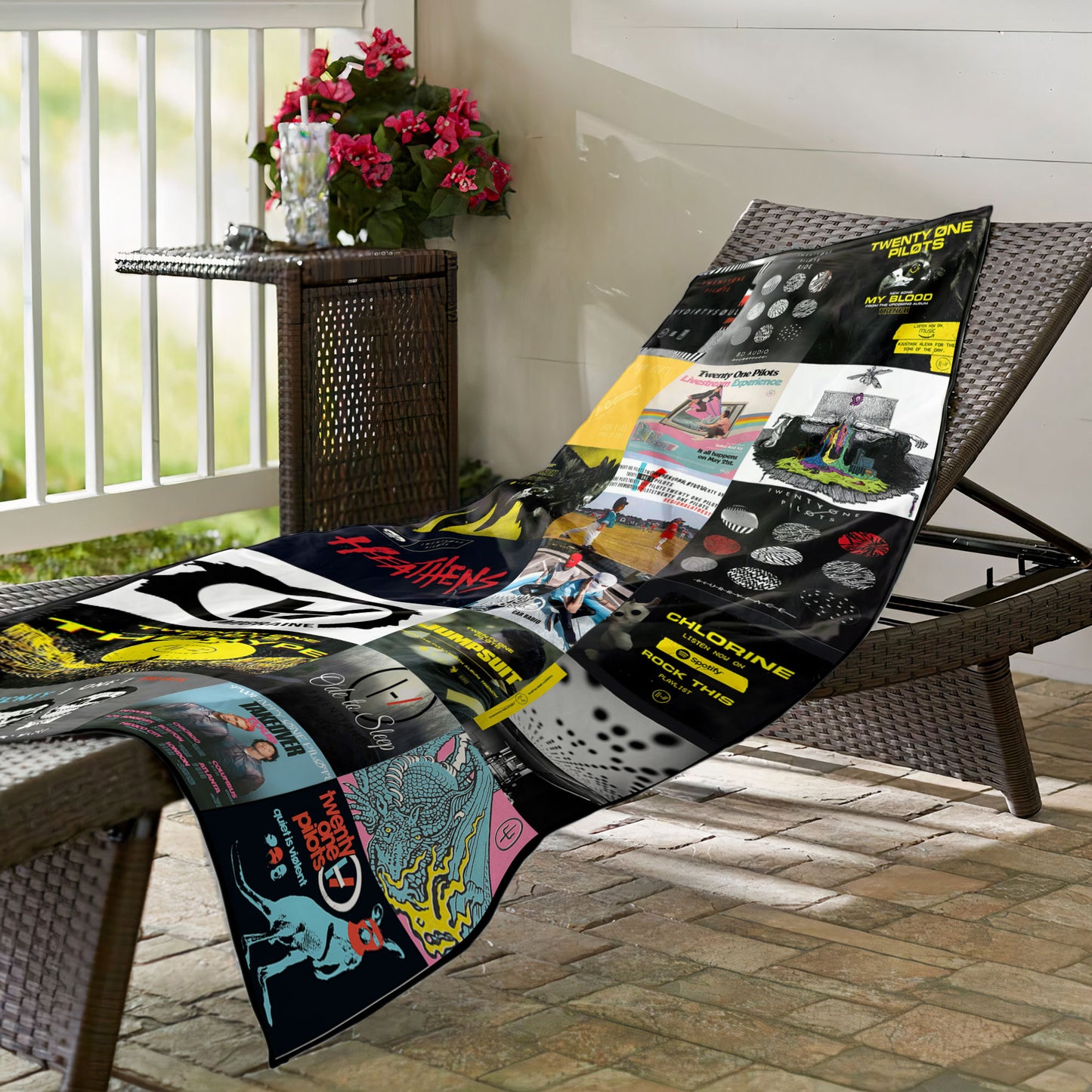 Twenty One Pilots Beach Towel – Album Cover Collage Classic Rock Towel