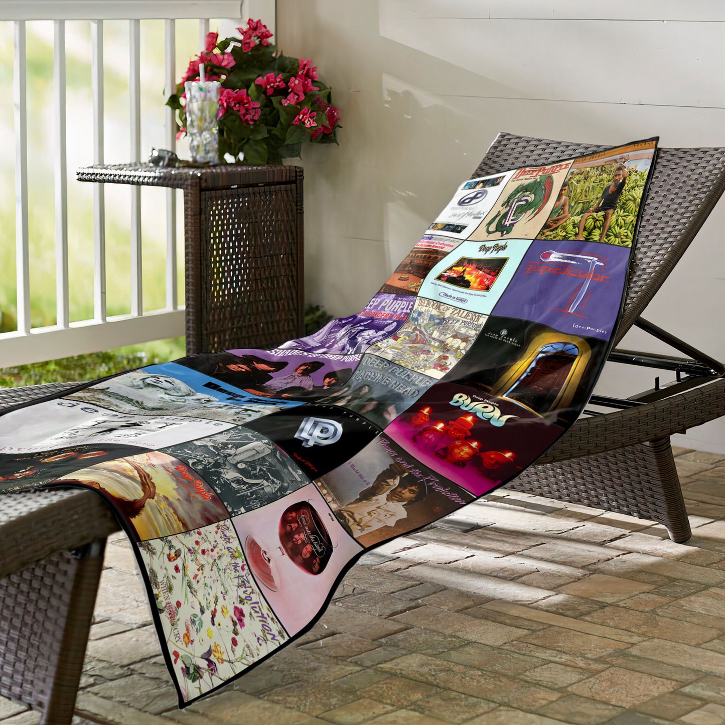 Deep Purple Beach Towel – Album Cover Collage Classic Rock Towel