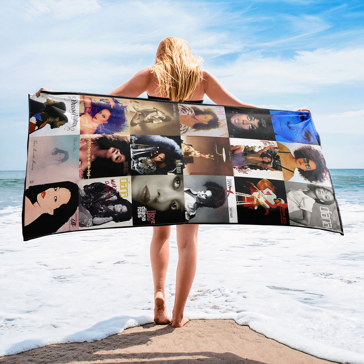 Diana Ross 2 Beach Towel – Album Cover Collage Classic Pop And Rock Towel