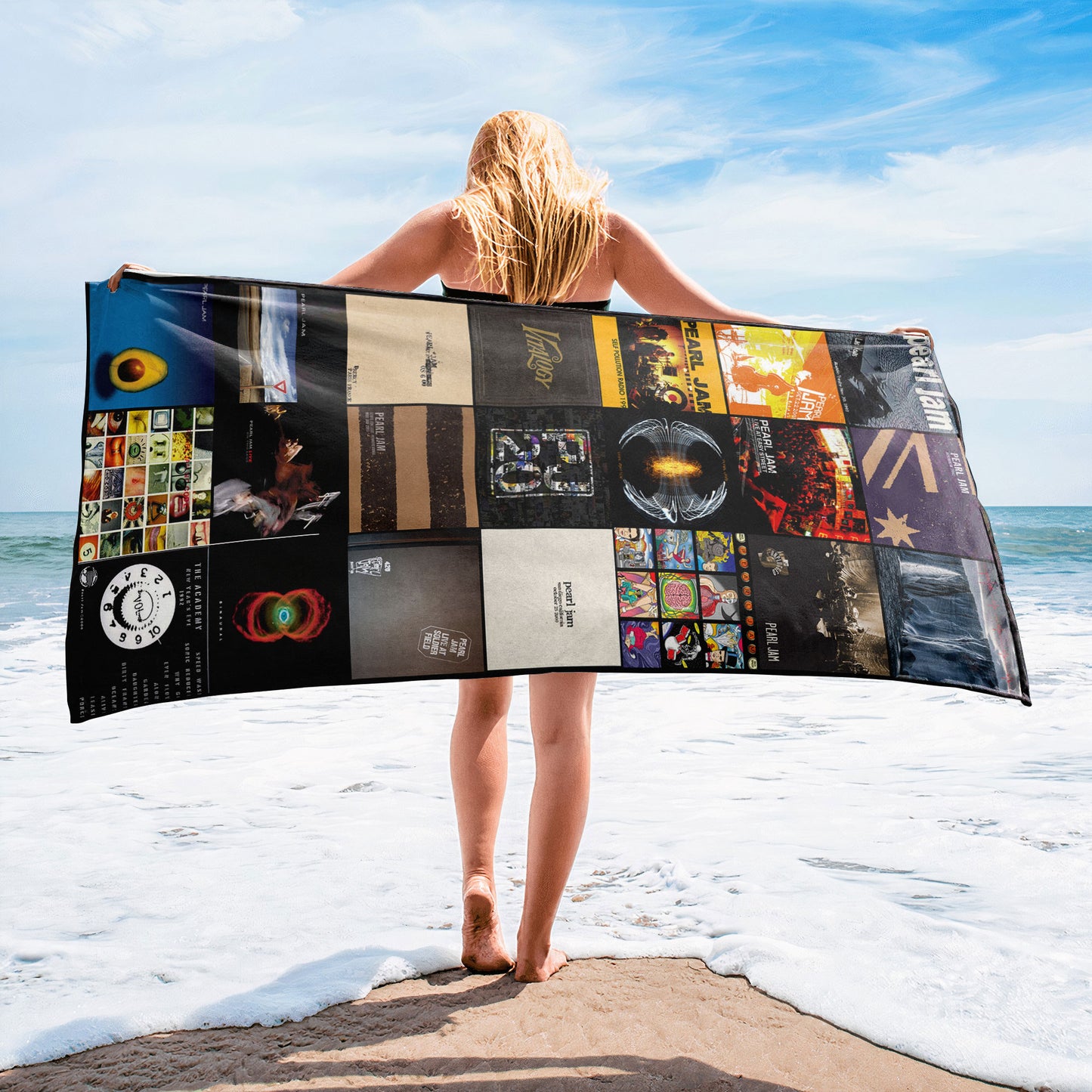 Pear Jam Beach Towel – Album Cover Collage Classic Rock Towel