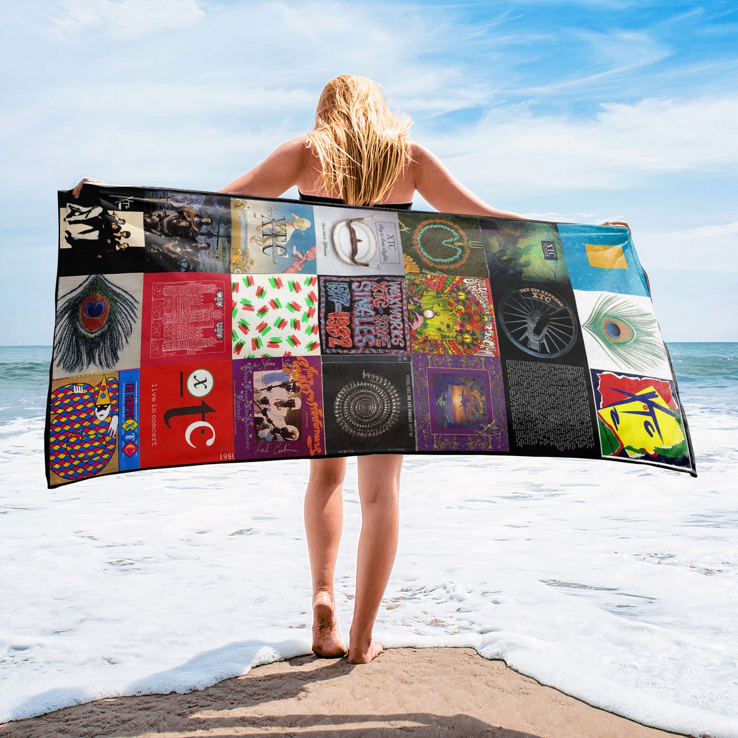 XTC Beach Towel – Album Cover Collage Classic Rock Towel