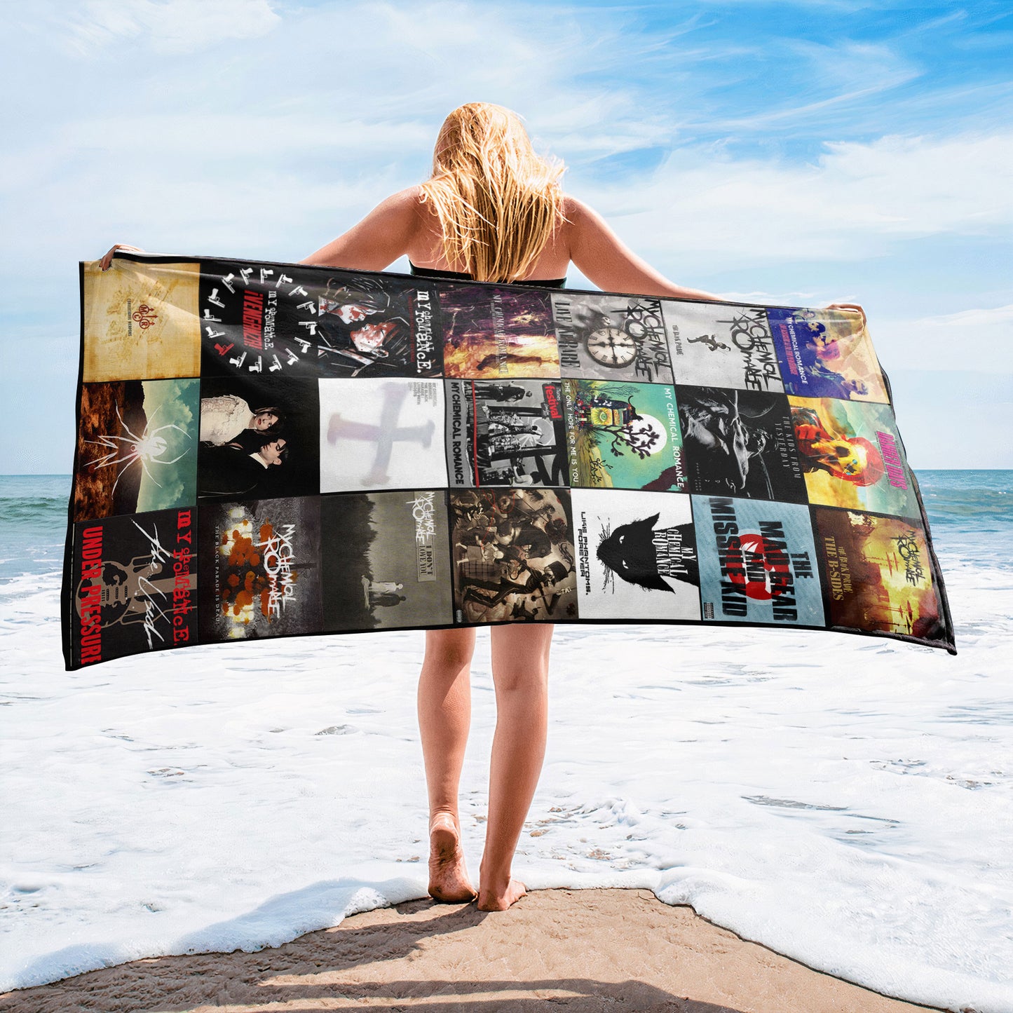 My Chemical Romance Beach Towel – Album Cover Collage Classic Rock Towel