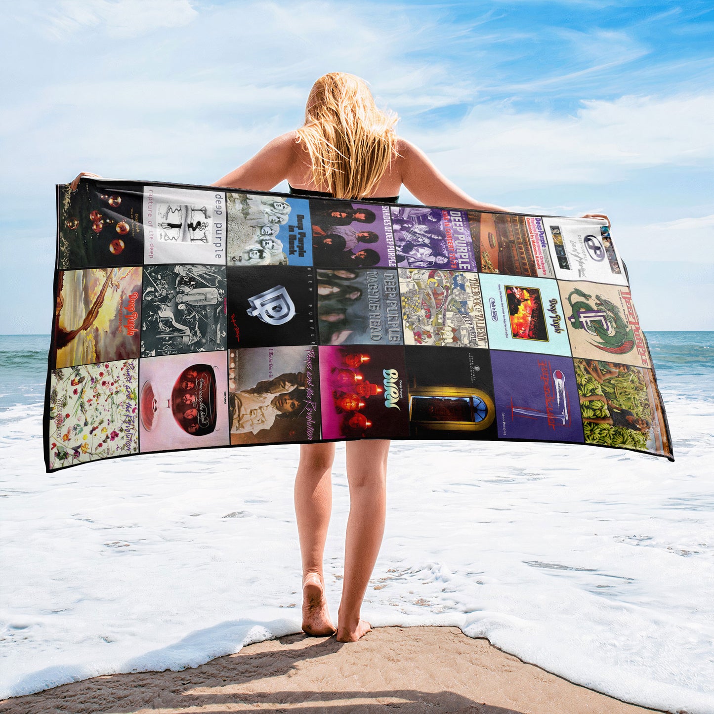 Deep Purple Beach Towel – Album Cover Collage Classic Rock Towel