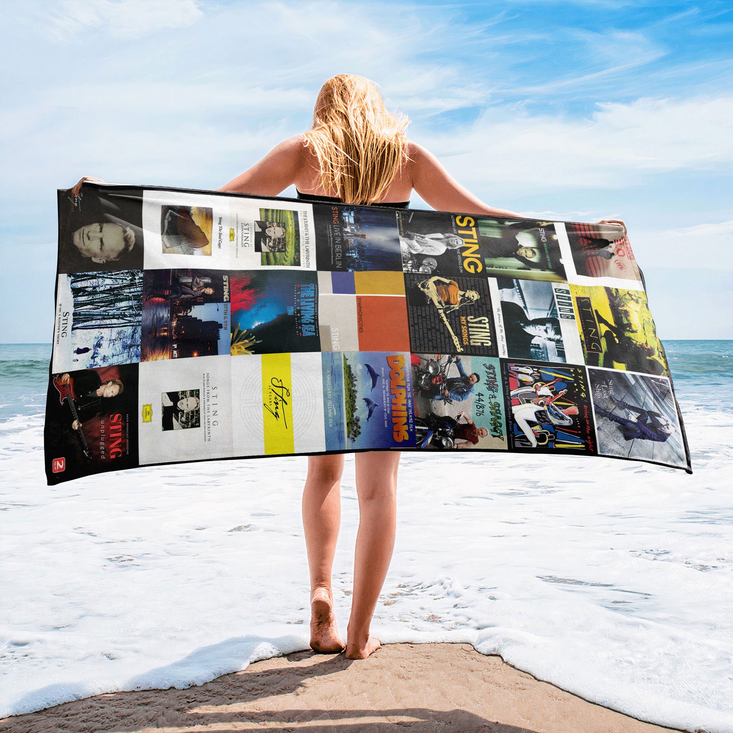 Sting Beach Towel – Album Cover Collage Classic Rock Towel