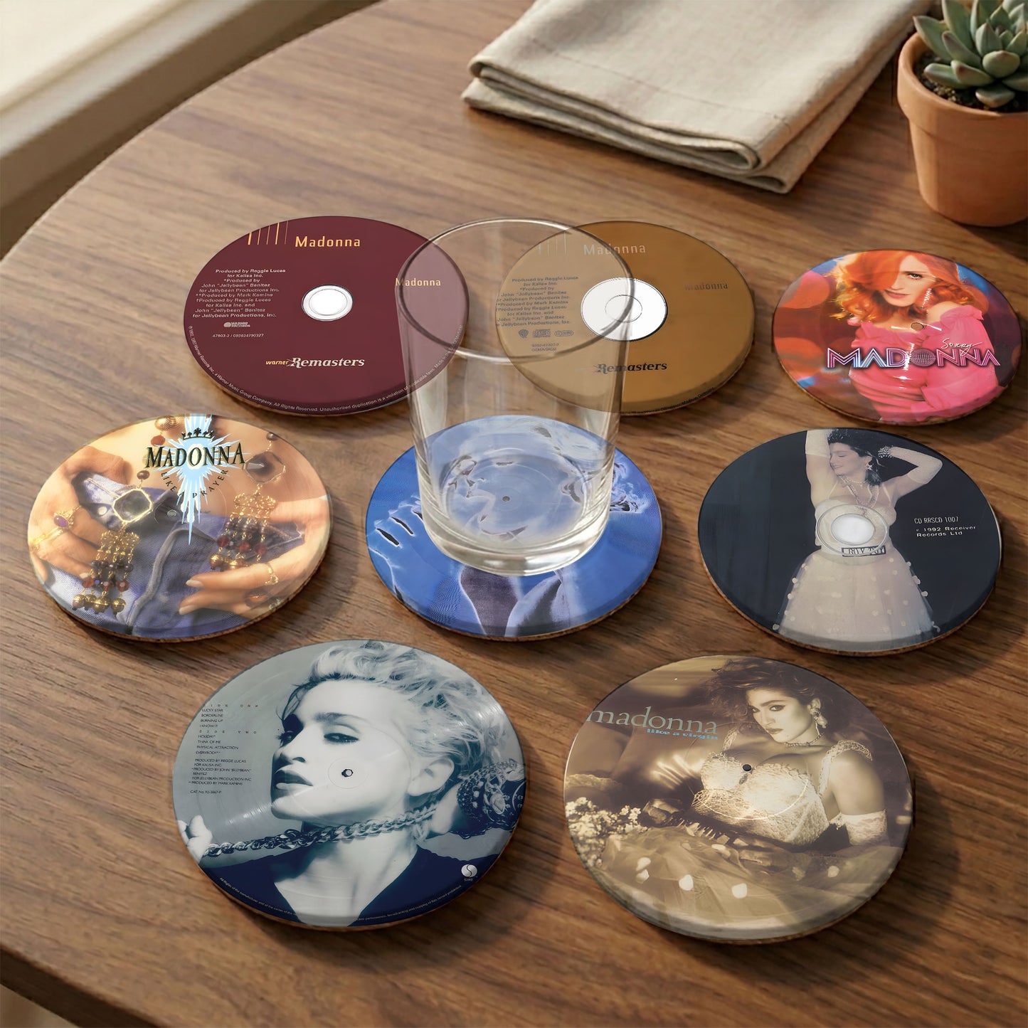 Madonna Albums Ceramic Coaster Set – Vintage Vinyl Style Music Coasters