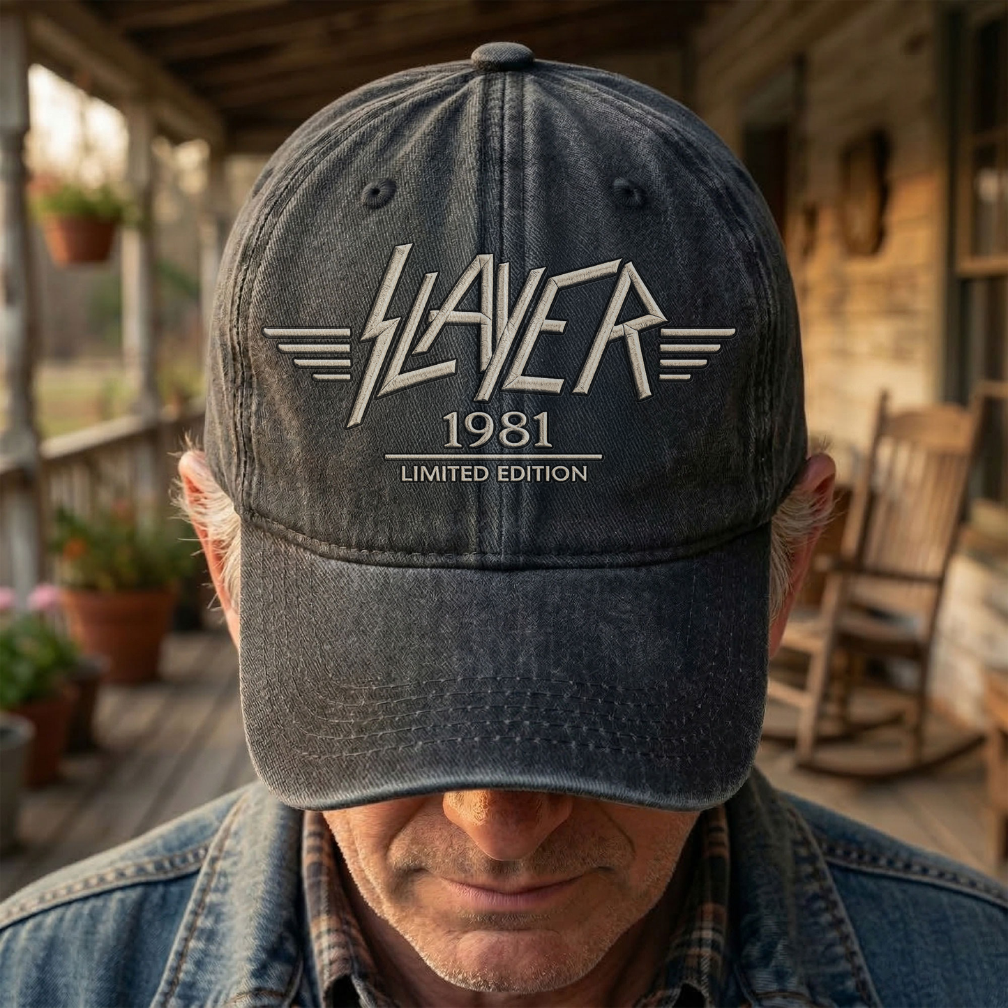 Slayer Band Logo Est 1981 Denim Cap – Retro Vintage Dad Cap Gift For Dad (With Box)