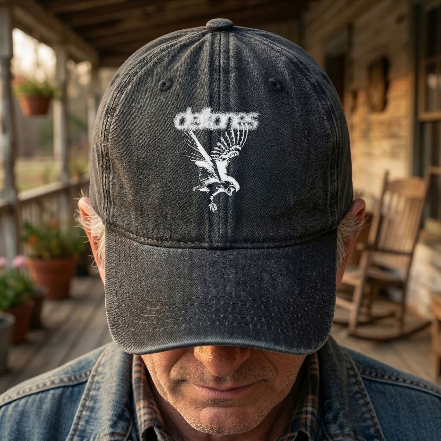 90s Deftones Denim Cap – Vintage Metal Music Band Album Merch Gift for Dad (With Box)
