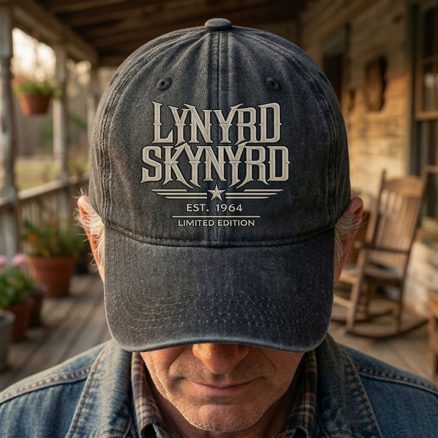 Lynyrd Skynyrd Band Logo Est 1964 Denim Cap – Retro Vintage Dad Cap Gift For Dad (With Box)