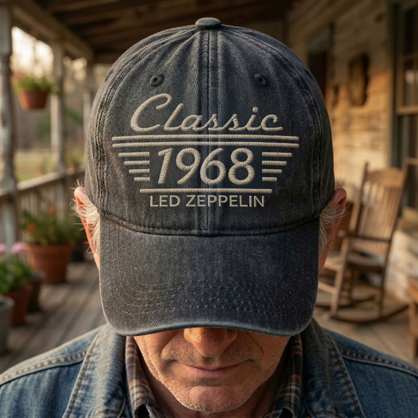 Led Zeppelin Classic 1968 Est Hard Rock Heavy Metal Band Music Merch Denim Cap – Retro Vintage Dad Cap Gift For Dad (With Box)