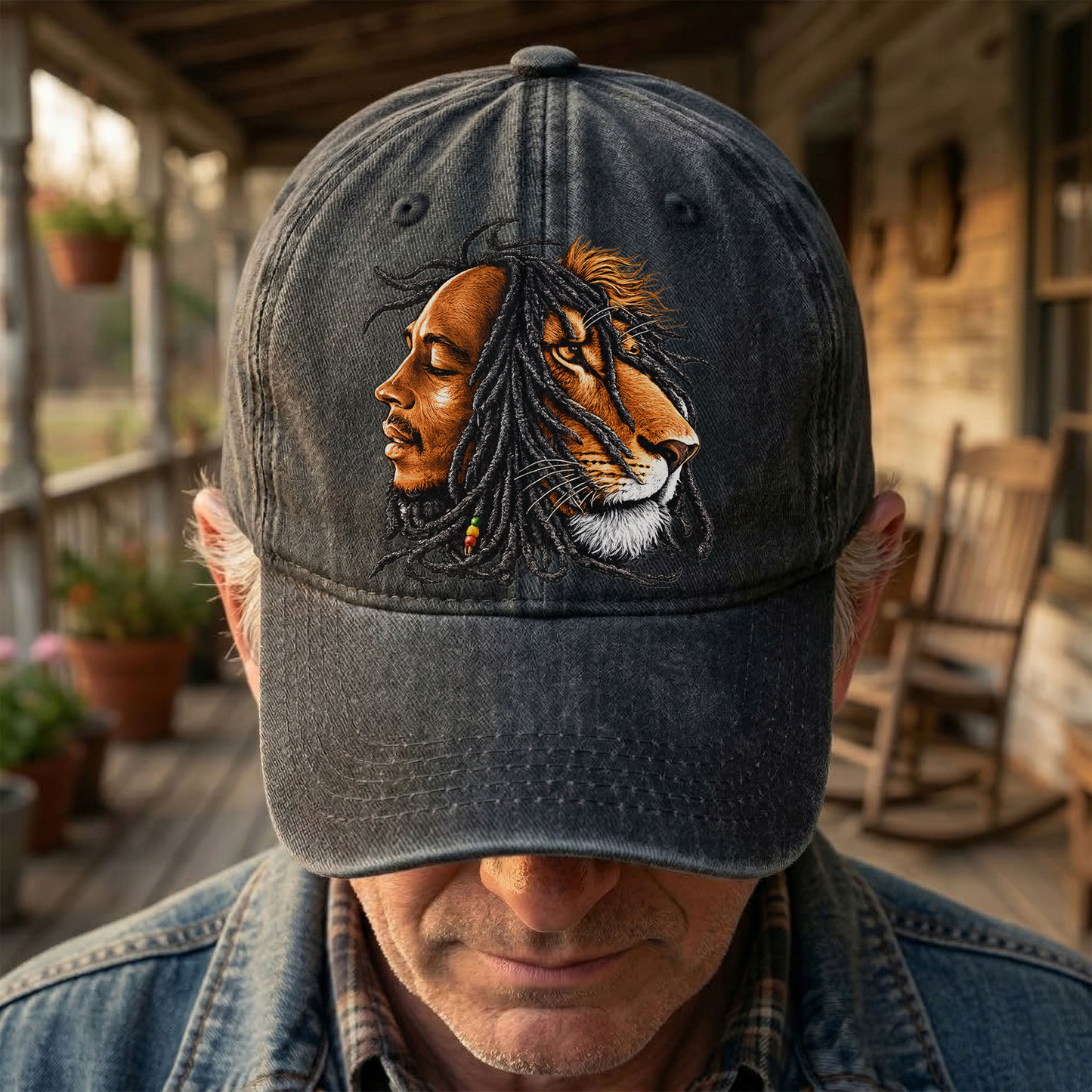Bob Marley Lion of Judah Reggae Music Merch Vintage Rasta Graphic Denim Cap – Retro Vintage Dad Cap Gift For Dad (With Box)