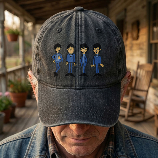 1965 Beatles Cartoon Series Denim Cap – Retro The Beatles Merch Gift for Dad (With Box)