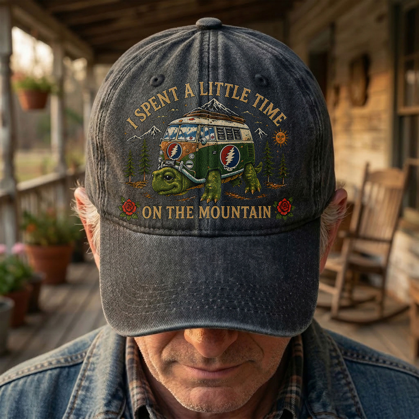 Grateful Dead New Speedway Boogie Toured Bus Terrapin Denim Cap – Retro Vintage Dad Cap Gift For Dad (With Box)