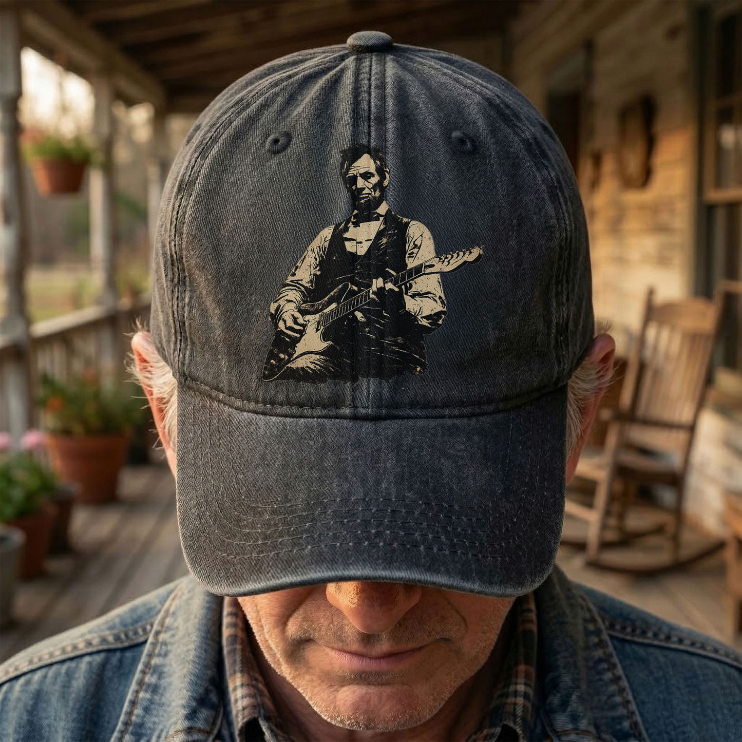 Abraham Lincoln Patriotic History Denim Cap – Vintage Dad Cap Gift For Dad (With Box)