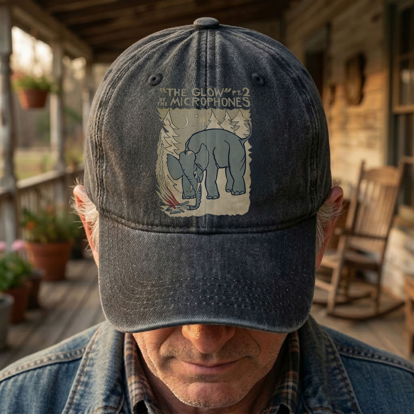 The Microphones The Glow Denim Cap – Retro Indie Rock Music Fan Cap Gift For Dad (With Box)