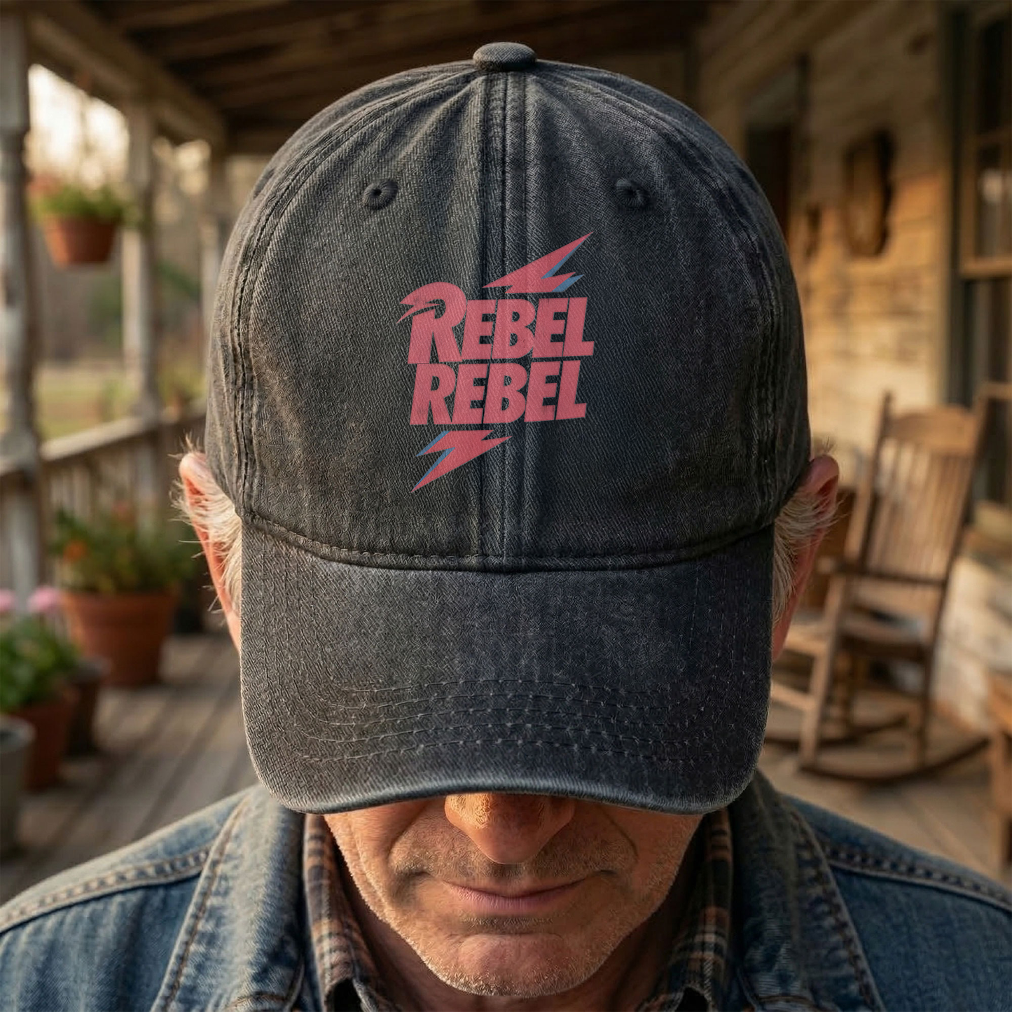 David Bowie Rebel Rebel Denim Cap – Retro Music Cap Gift For Dad (With Box)