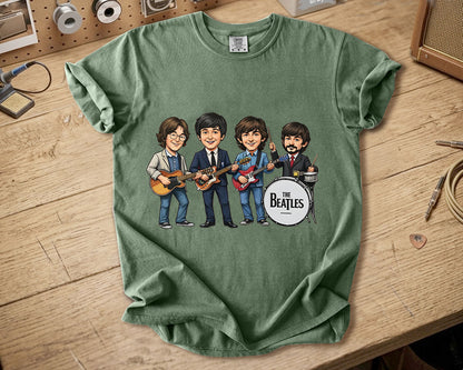The Beatles Band Members Comfort Colors Tee – John Lennon Paul McCartney George Harrison Ringo Starr Classic Rock Tribute Shirt