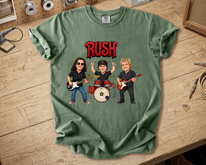 Rush Comfort Colors Tee – Geddy Lee Neil Peart Alex Lifeson Band Members Tribute Shirt