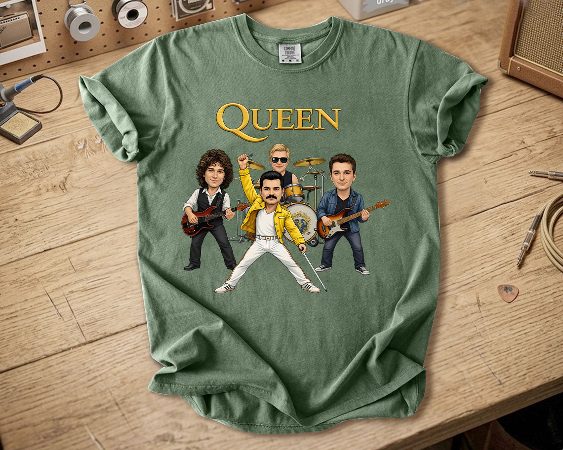 Queen Comfort Colors Tee – Freddie Mercury Band Members Tribute Classic Rock Shirt