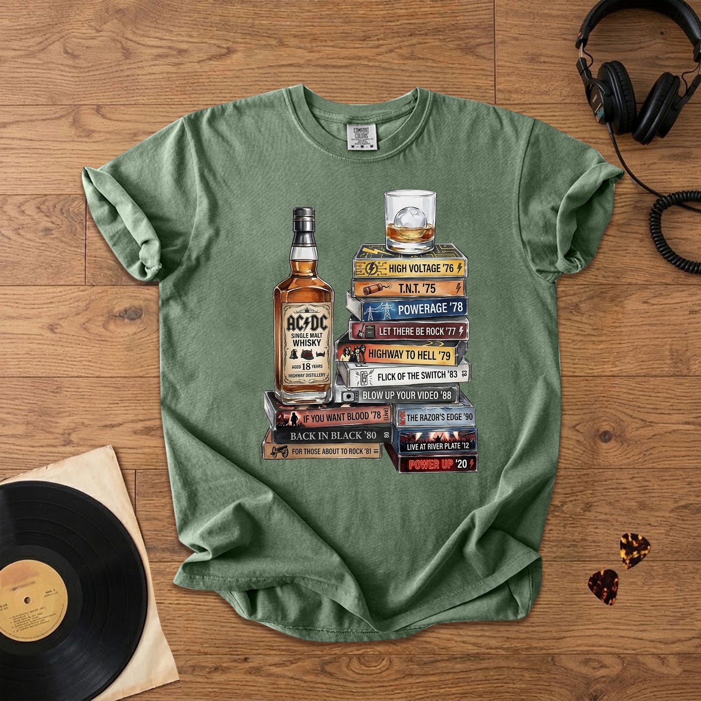 ACDC Cassette Album Collection T-Shirt – Retro Rock Music ACDC Merch Tee