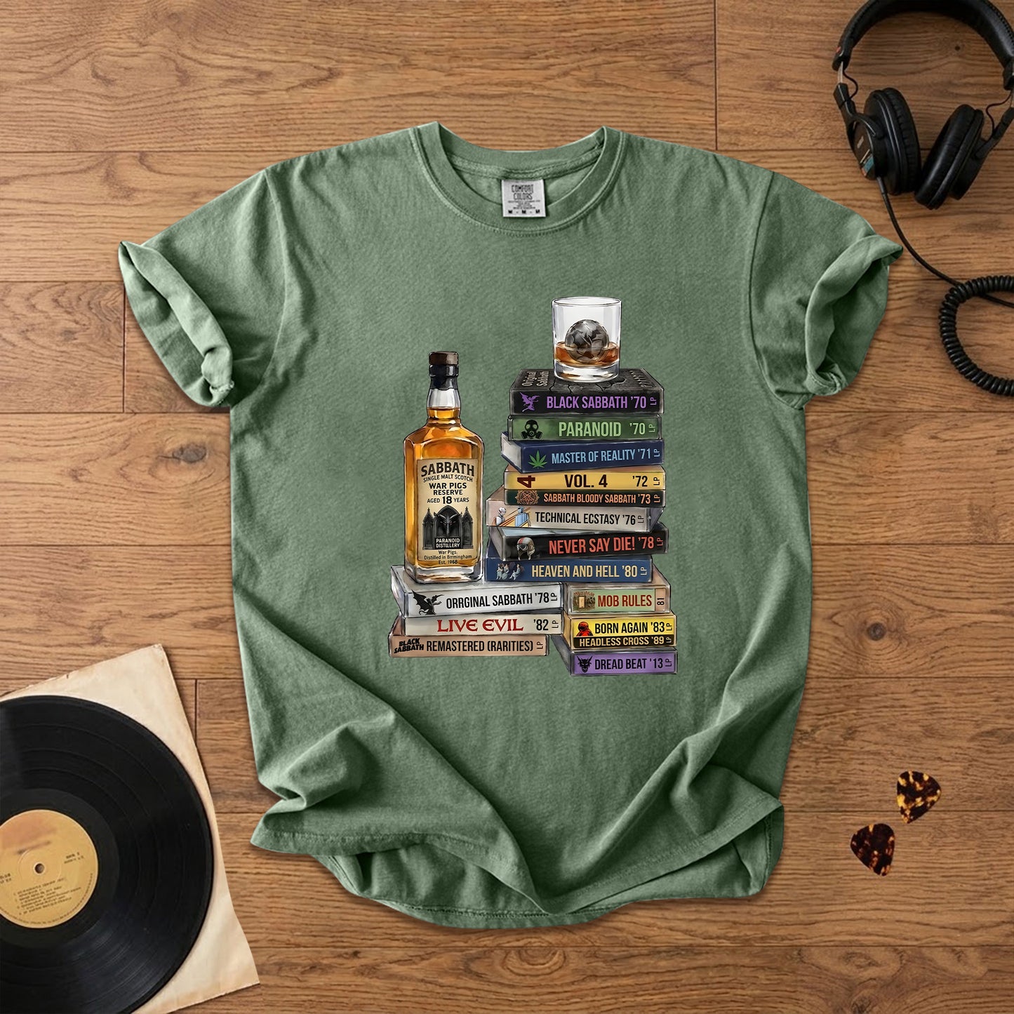 Black Sabbath Cassette Album Collection T-Shirt – Retro Rock Music Black Sabbath Merch Tee