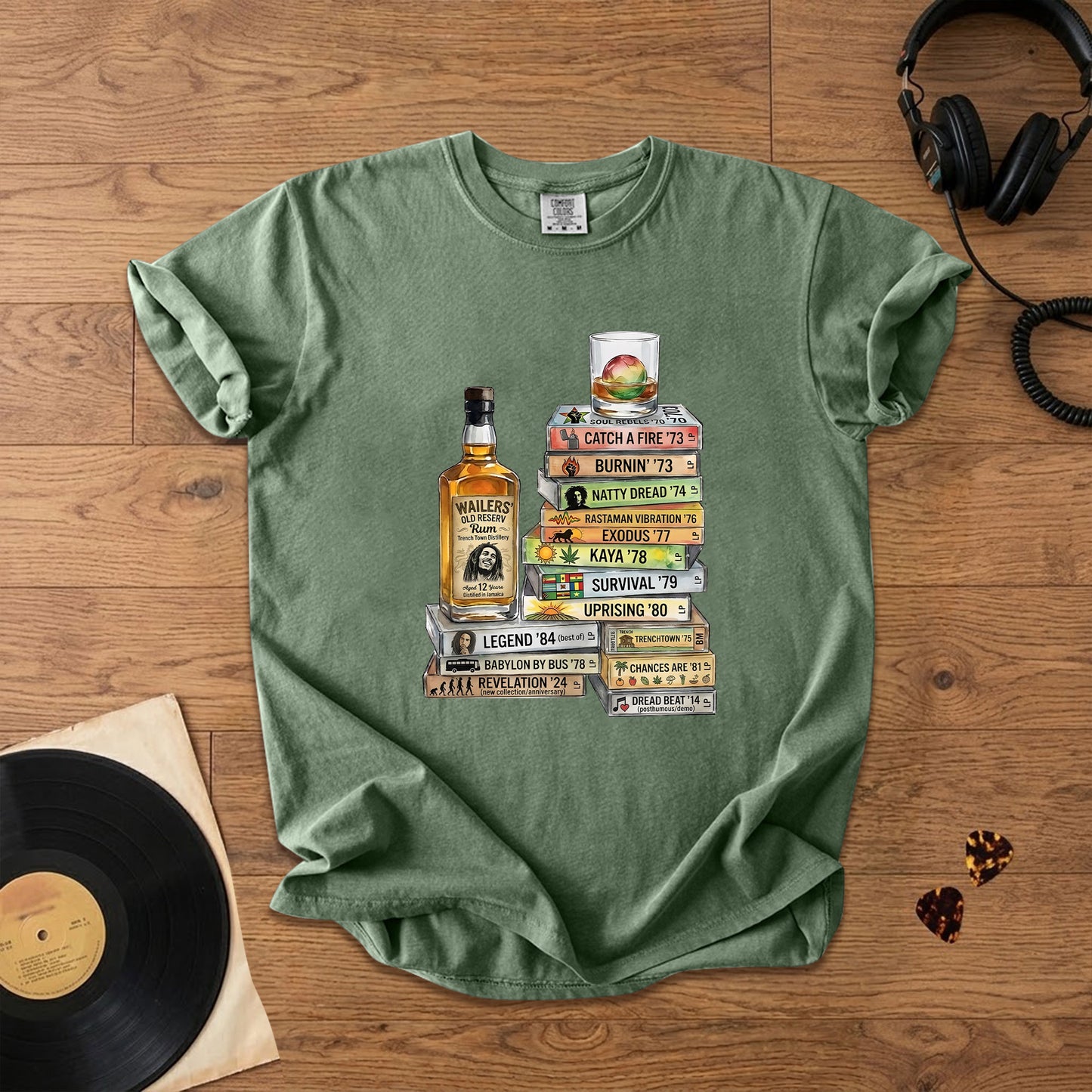 Bob Marley Cassette Album Collection T-Shirt – Retro Rock Music Bob Marley Merch Tee