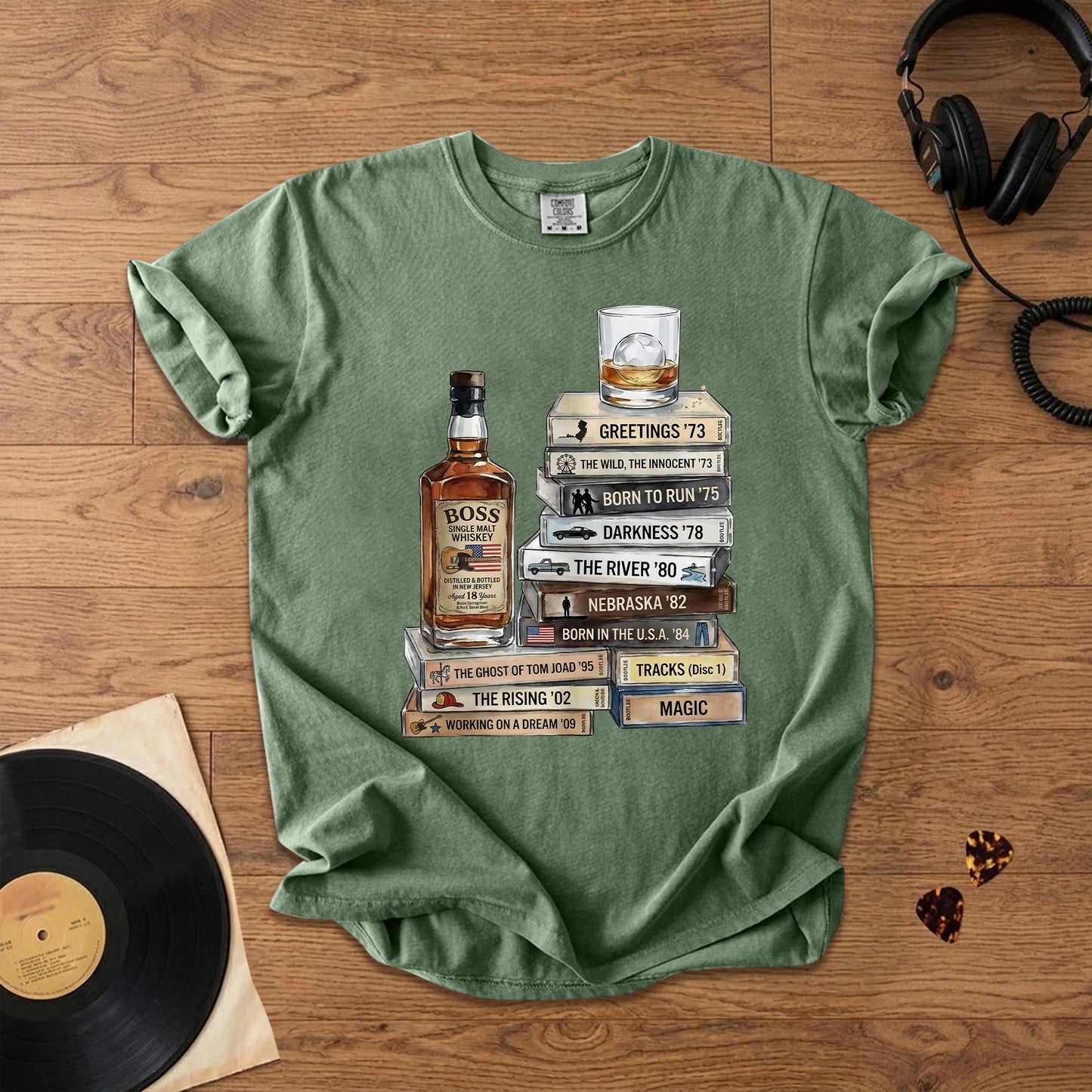 Bruce Springsteen Cassette Album Collection T-Shirt – Vinatge Rock Music Bruce Springsteen Merch Tee