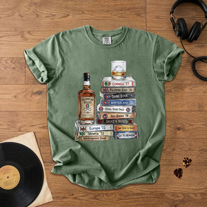 Deadhead Whisky Comfort Tee – Retro Grateful Dead Music Graphic Shirt