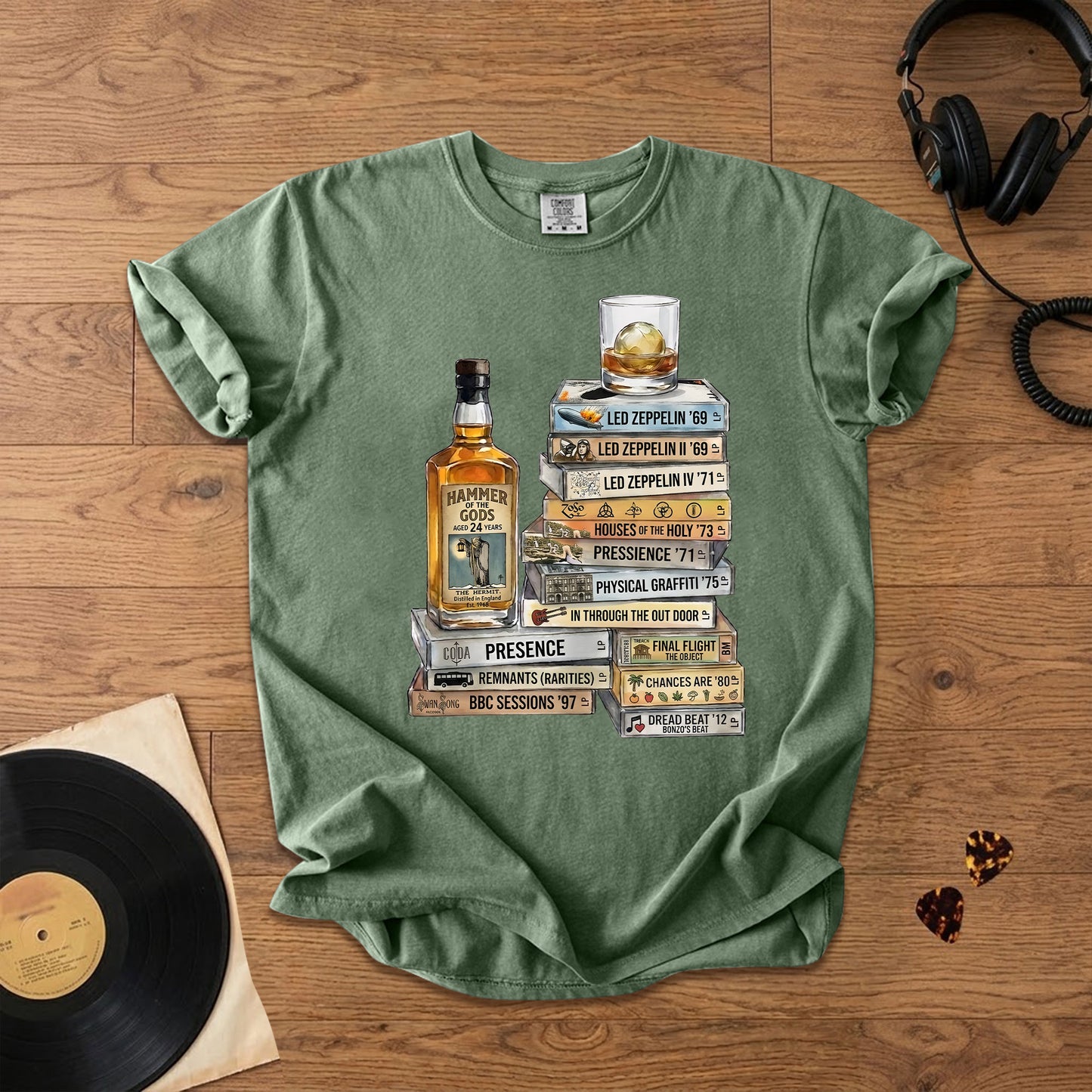 Led Zeppelin Cassette Album Collection T-Shirt – Retro Rock Music Led Zeppelin Merch Tee