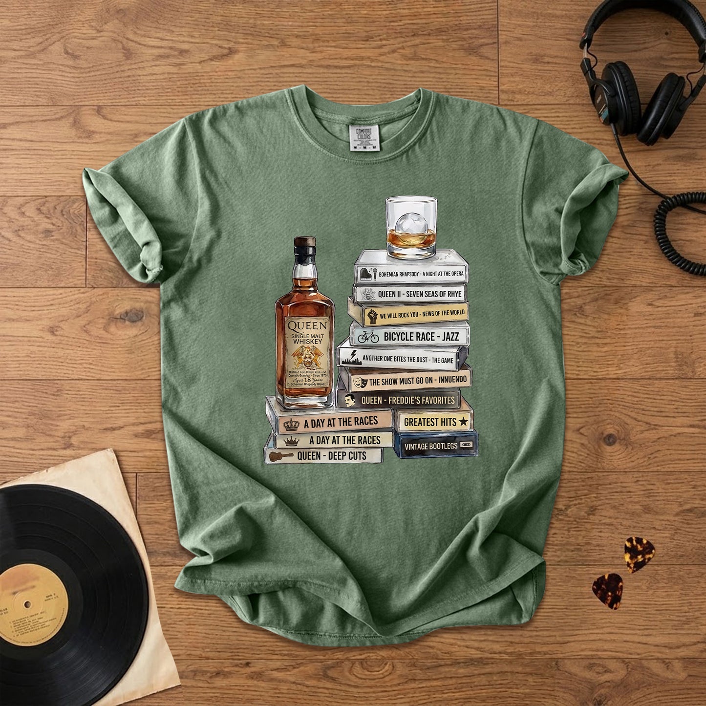 Queen Band Cassette Album Collection T-Shirt – Vintage Rock Music Queen Band Merch Tee