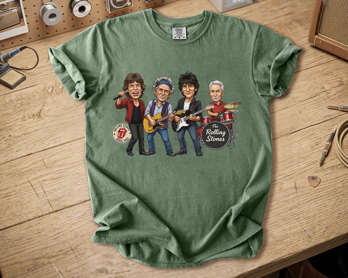 The Rolling Stones Comfort Colors Tee – Mick Jagger Keith Richards Band Members Tribute Classic Rock Shirt