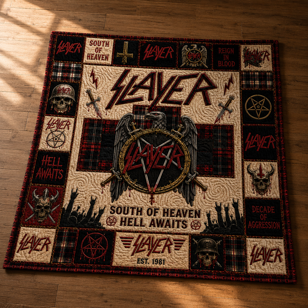 Slayer Quilt Blanket – Forever Rock And Roll High Quality Quilt Blanket Version 2