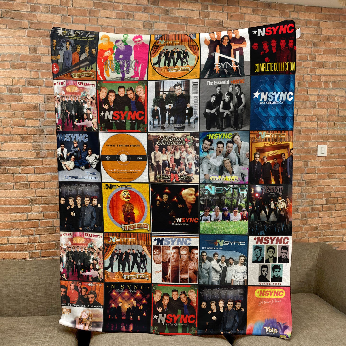 NSYNC Sherpa Blanket – Ultimate Boy Band Album Cover Collage Gift
