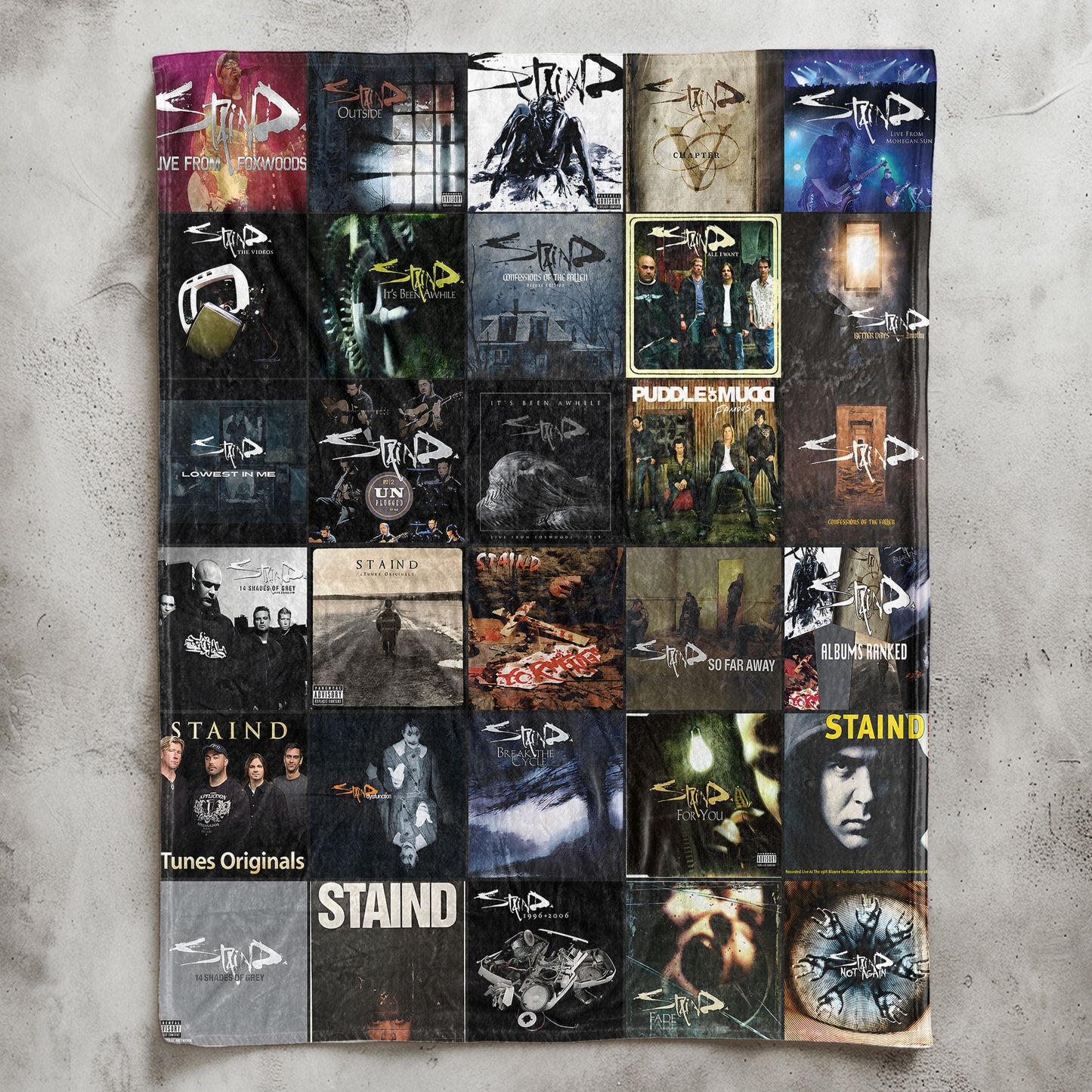 Staind Sherpa Blanket – Iconic Album Cover Collage for Rock Fans