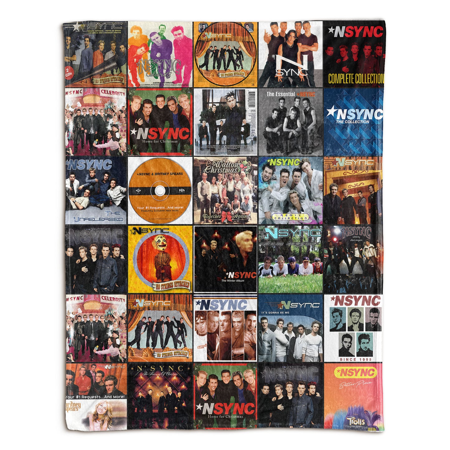 NSYNC Sherpa Blanket – Ultimate Boy Band Album Cover Collage Gift