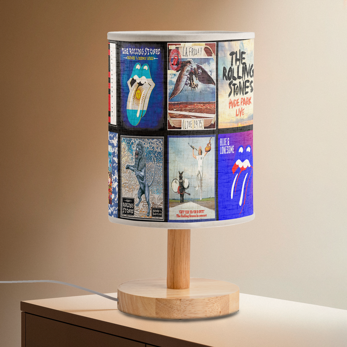 The Rolling Stones Album Cover Fabric Lamp – Rock & Roll Home Décor