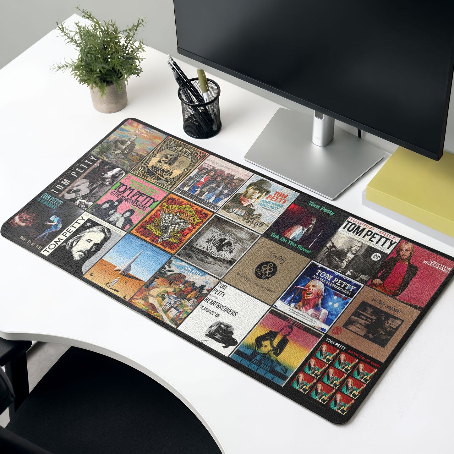 Tom Petty Album Covers Grid Desk Mat – Non-slip Office Gift Keyboard Pad Birthday Gift For Music Lovers