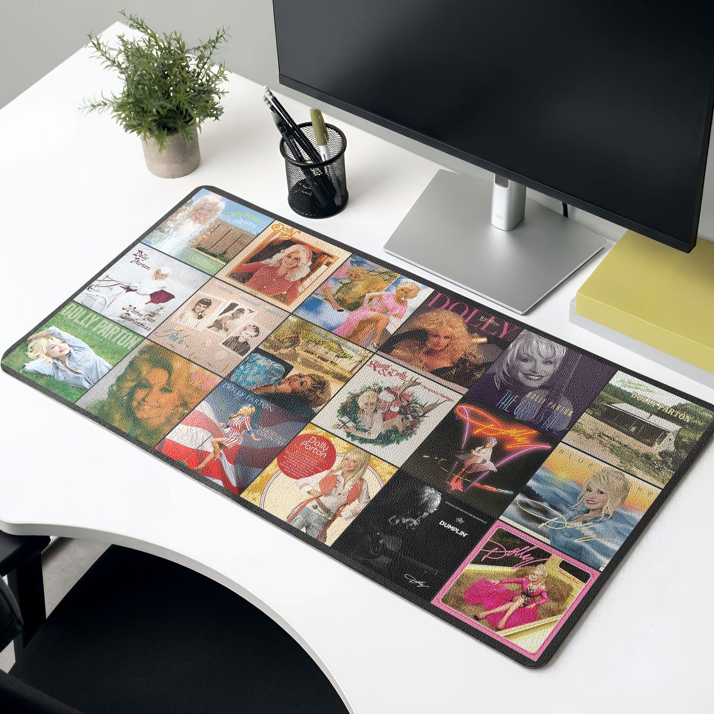 Dolly Parton Queen of Country Album Covers Collage Desk Mat – Non-slip Office Gift Keyboard Pad Birthday Gift For Music Lovers
