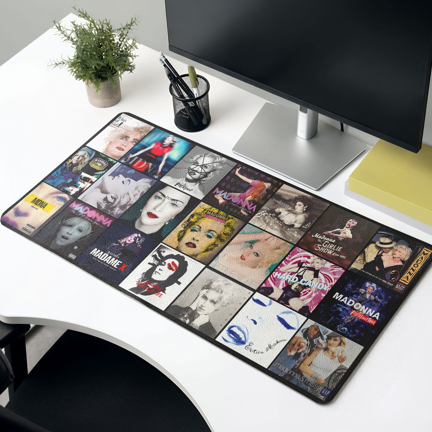 Madonna Queen of Pop Album Covers Collage Desk Mat – Non-slip Office Gift Keyboard Pad Birthday Gift For Music Lovers