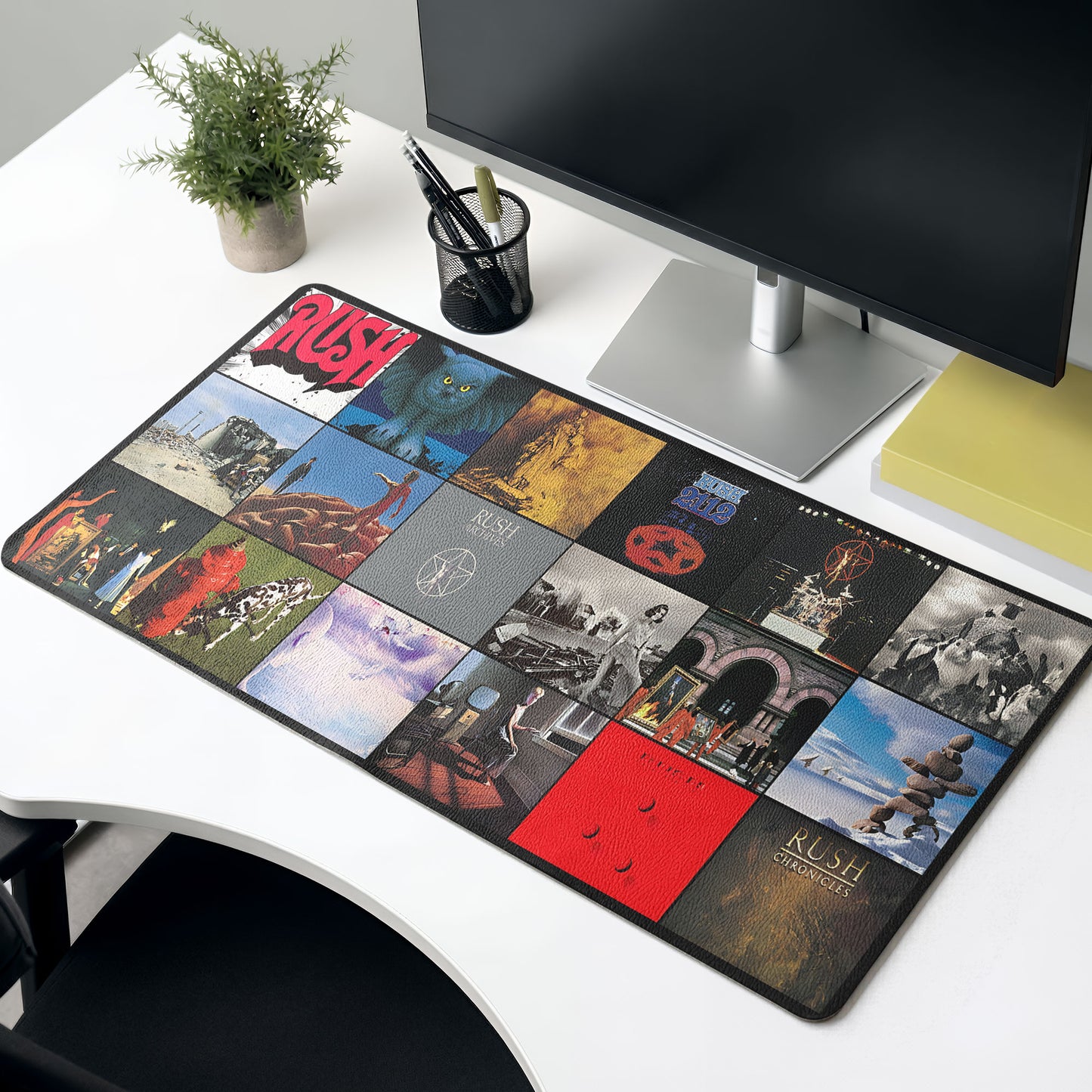 Rush Band Album Covers Collage Desk Mat – Non-slip Office Gift Keyboard Pad Birthday Gift For Music Lovers
