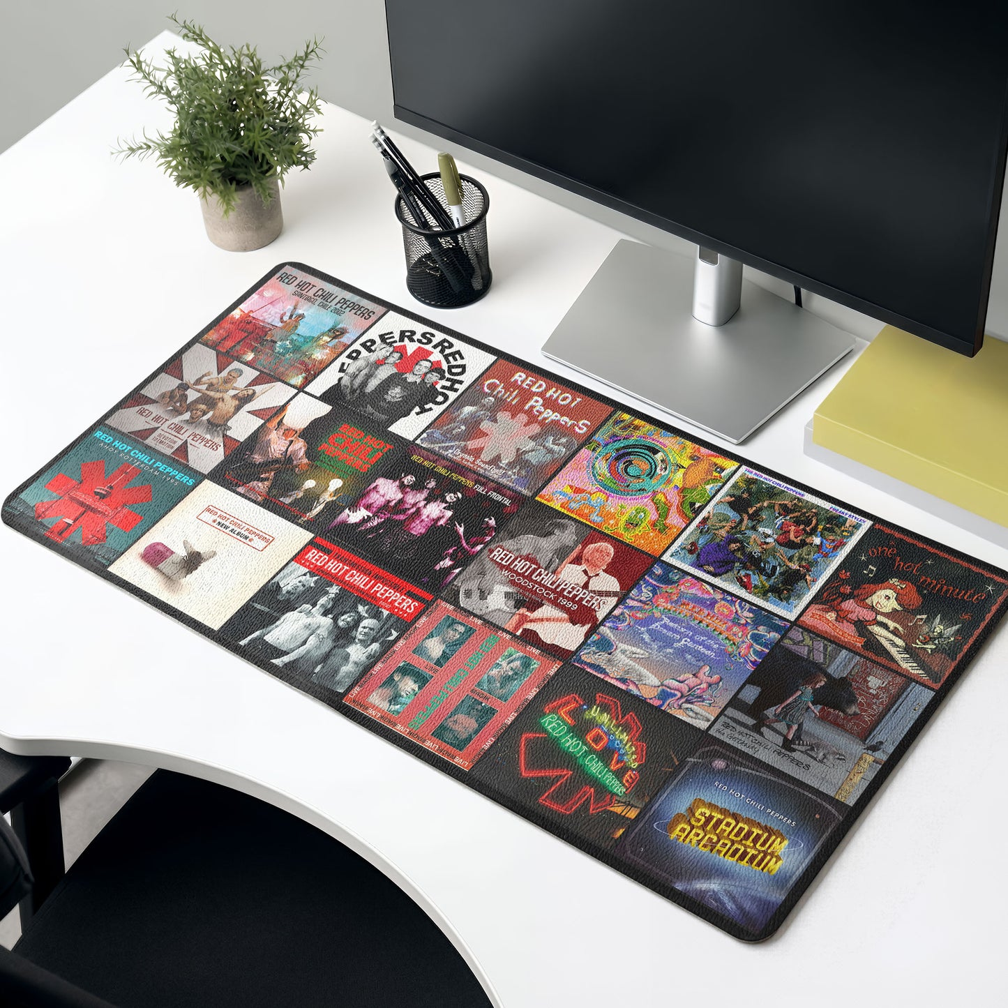 Red Hot Chili Peppers Album Covers Collage Desk Mat – Non-slip Office Gift Keyboard Pad Birthday Gift For Music Lovers