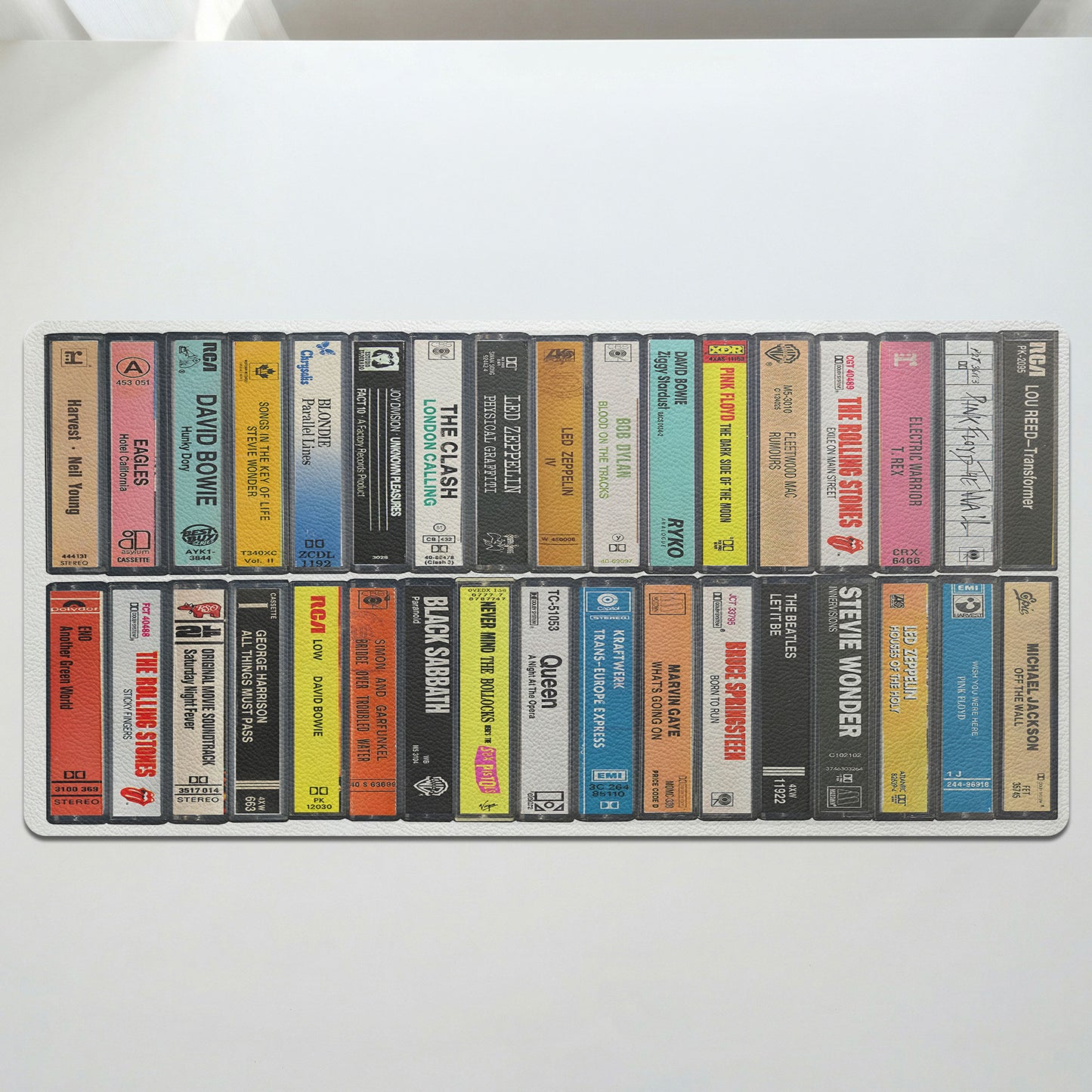 1970s Music Retro Cassette Tapes Desk Mat – Non-slip Office Gift Keyboard Pad Birthday Gift For Music Lovers