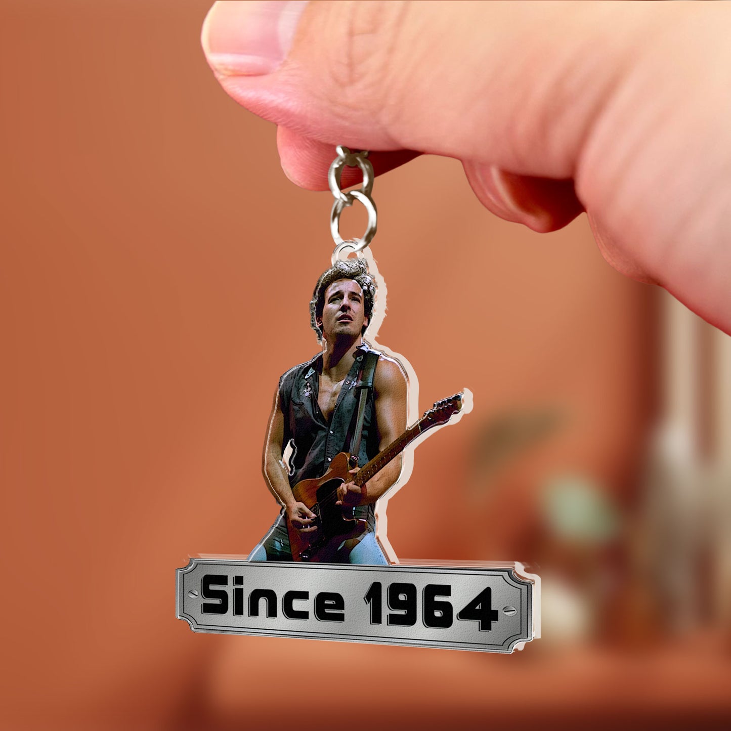 Bruce Springsteen Since 1964 Acrylic Keychain – Double-Sided Print Rock Music Fan Gift