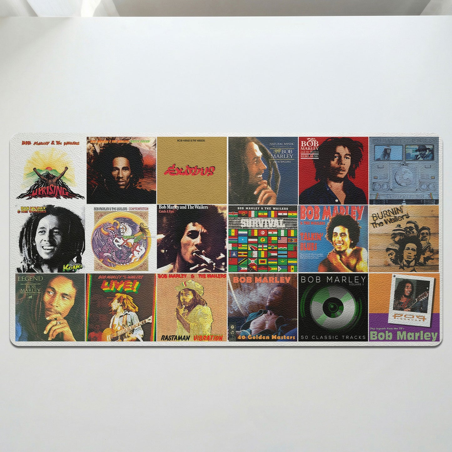 Bob Marley The Wailers Album Collage Print Desk Mat – Non-slip Office Gift Keyboard Pad Birthday Gift For Music Lovers