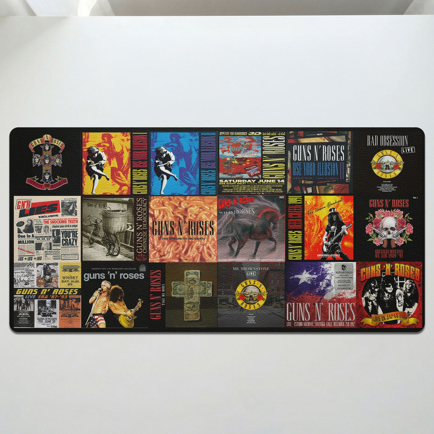 Guns N' Roses Album Covers Collage Desk Mat – Non-slip Office Gift Keyboard Pad Birthday Gift For Music Lovers