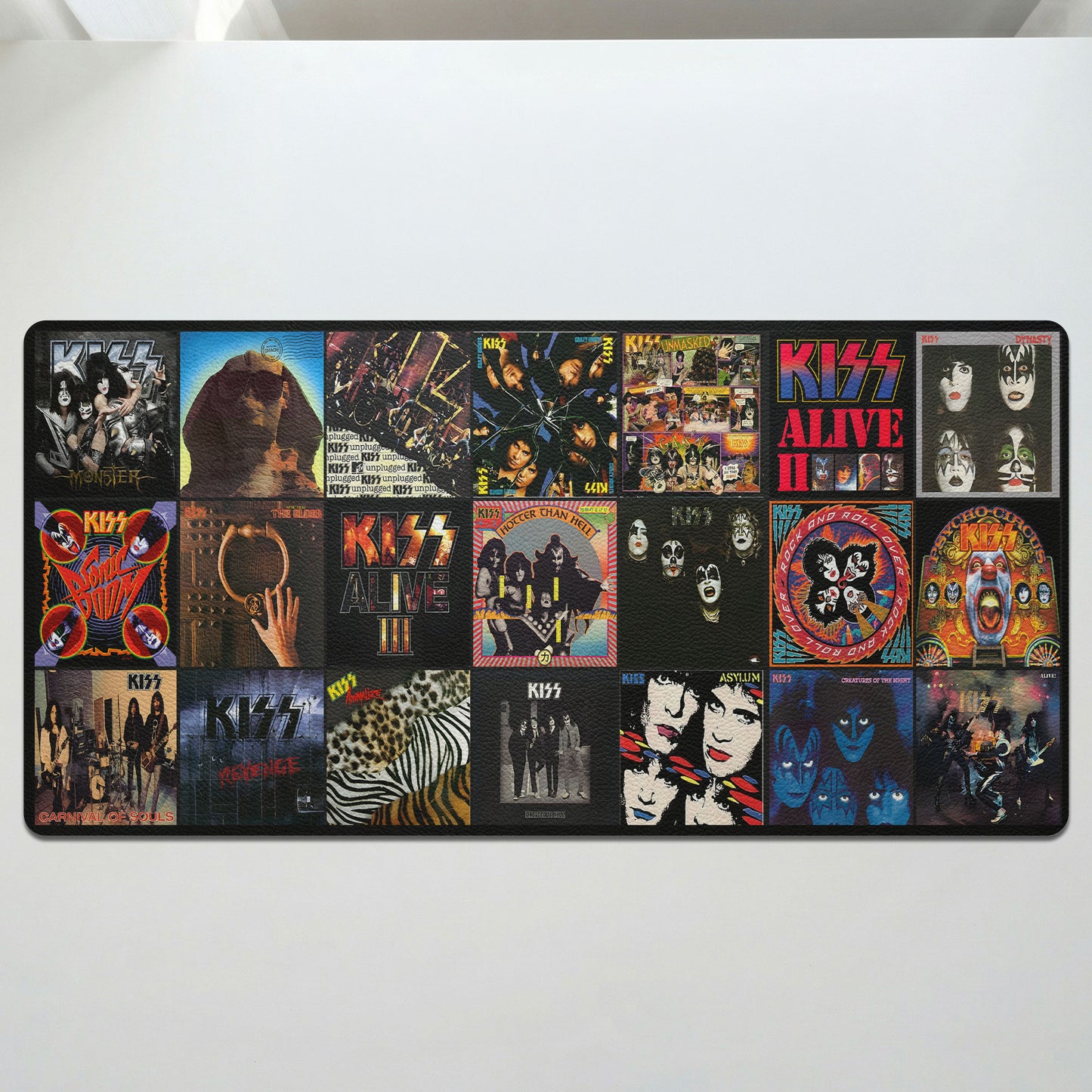 KISS Rock N Roll Album Covers Desk Mat – Non-slip Office Gift Keyboard Pad Birthday Gift For Music Lovers