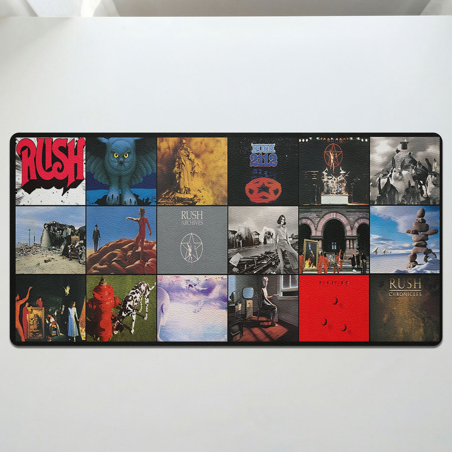 Rush Band Album Covers Collage Desk Mat – Non-slip Office Gift Keyboard Pad Birthday Gift For Music Lovers