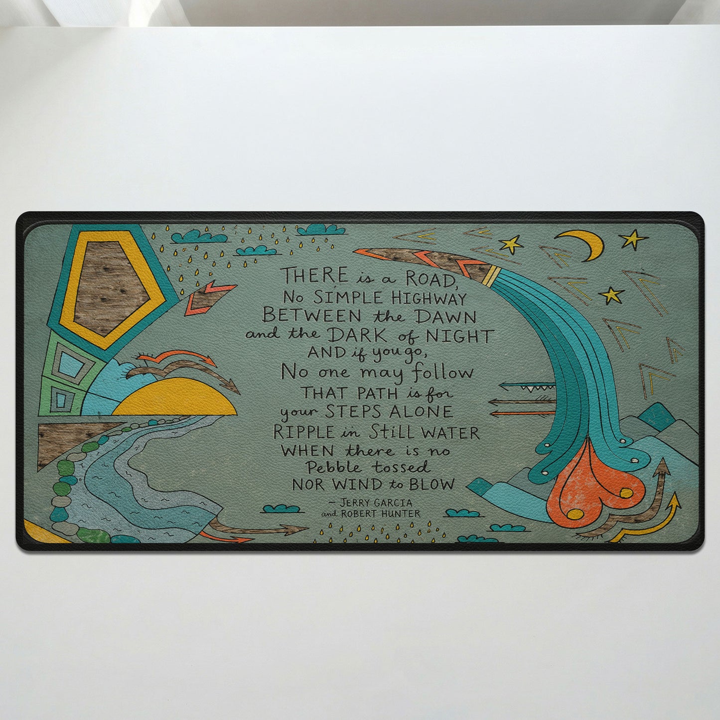 Grateful Dead Ripple Lyrics Desk Mat – Non-slip Office Gift Keyboard Pad Birthday Gift For Music Lovers