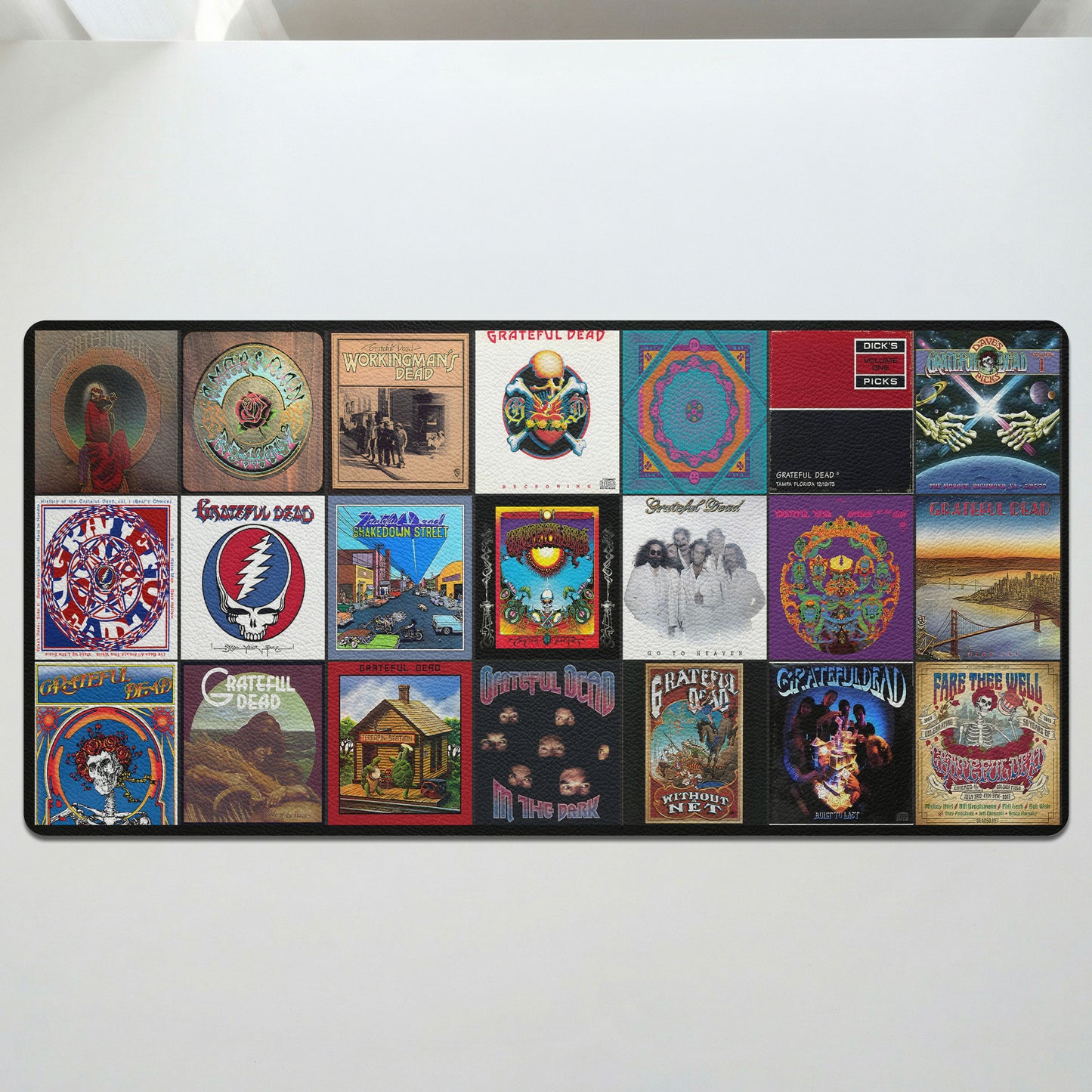 Grateful Dead Album Collage Print Desk Mat – Non-slip Office Gift Keyboard Pad Birthday Gift For Music Lovers