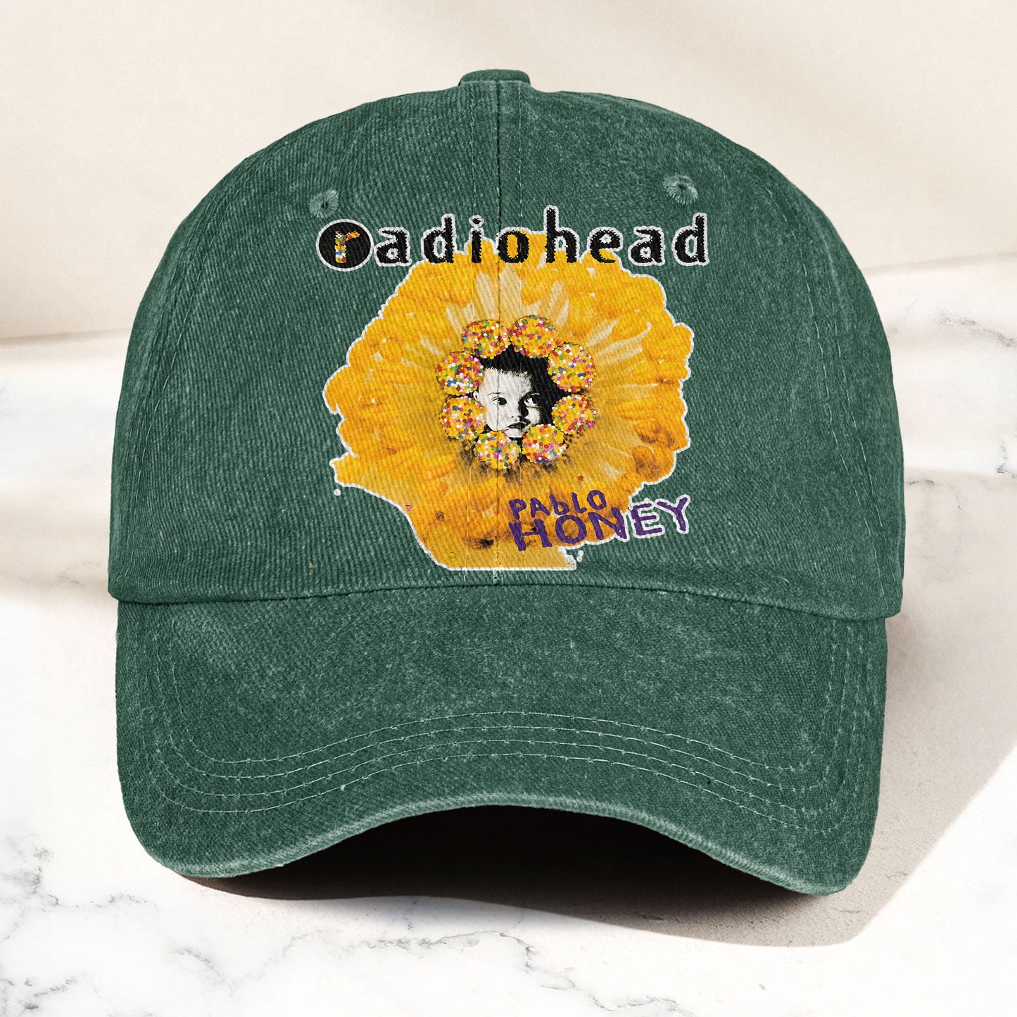 Radiohead Pablo Honey Denim Dad Cap – Vintage Washed Alternative Rock Hat